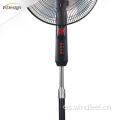 Ventilador de pie de alta potencia agradable negro ventiladores de pie de control de velocidad estándar de 16 pulgadas con temporizador